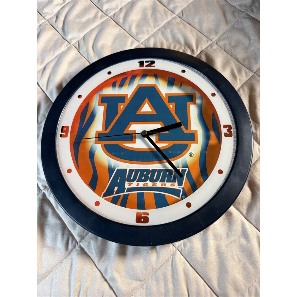 Auburn Tigers 12" Round NCAA Wall Clock Battery